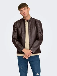 mike faux leather jacket