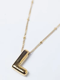 helium bubble initial necklace "L"