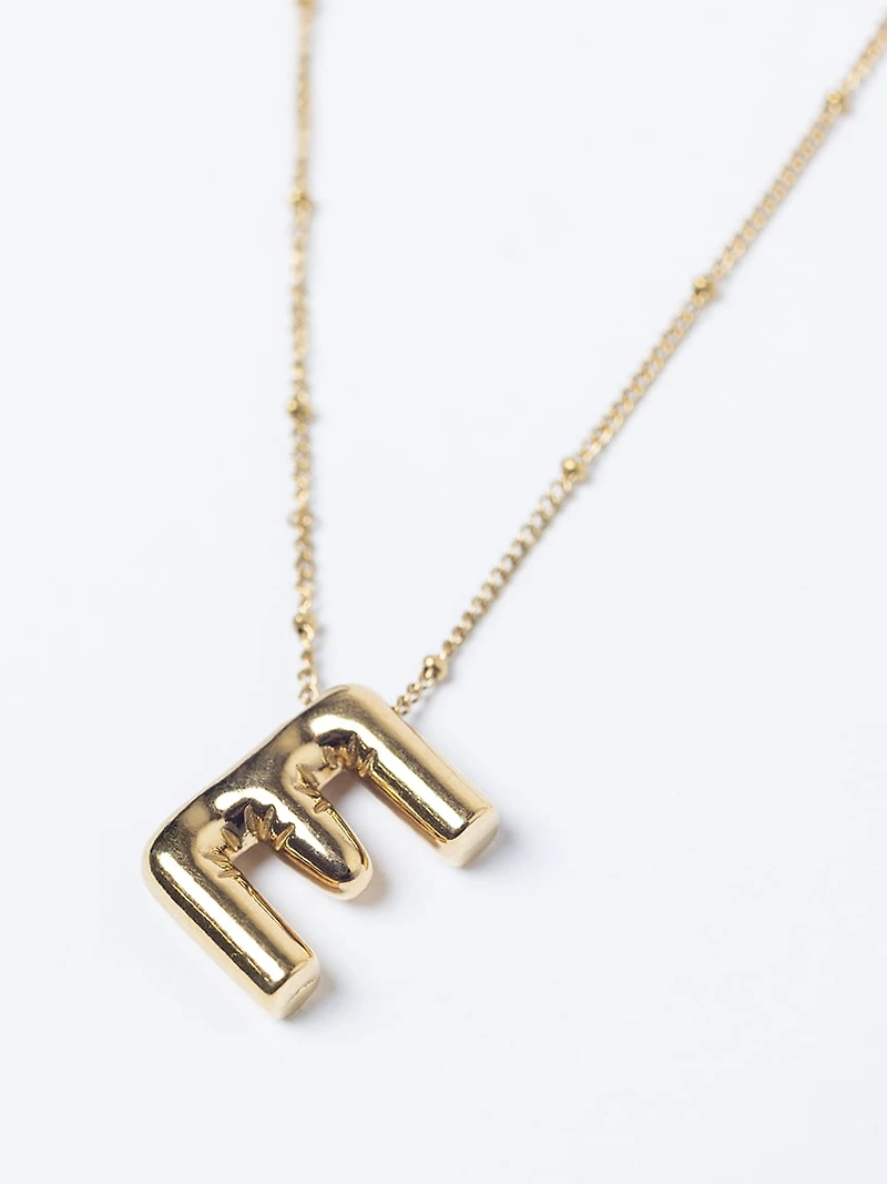 helium bubble initial necklace "E"
