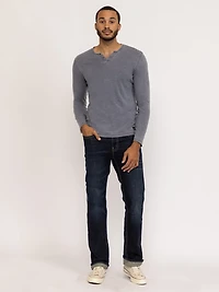 acid wash henley tee