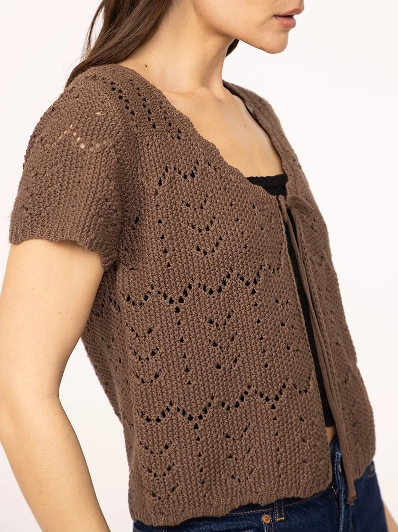 pointelle cardigan
