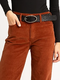 women's leather belt with studs