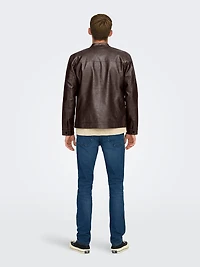 mike faux leather jacket