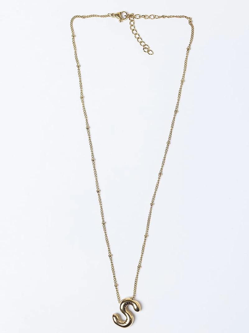 helium bubble initial necklace "S"