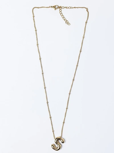 helium bubble initial necklace "S"