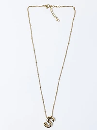 helium bubble initial necklace "S"