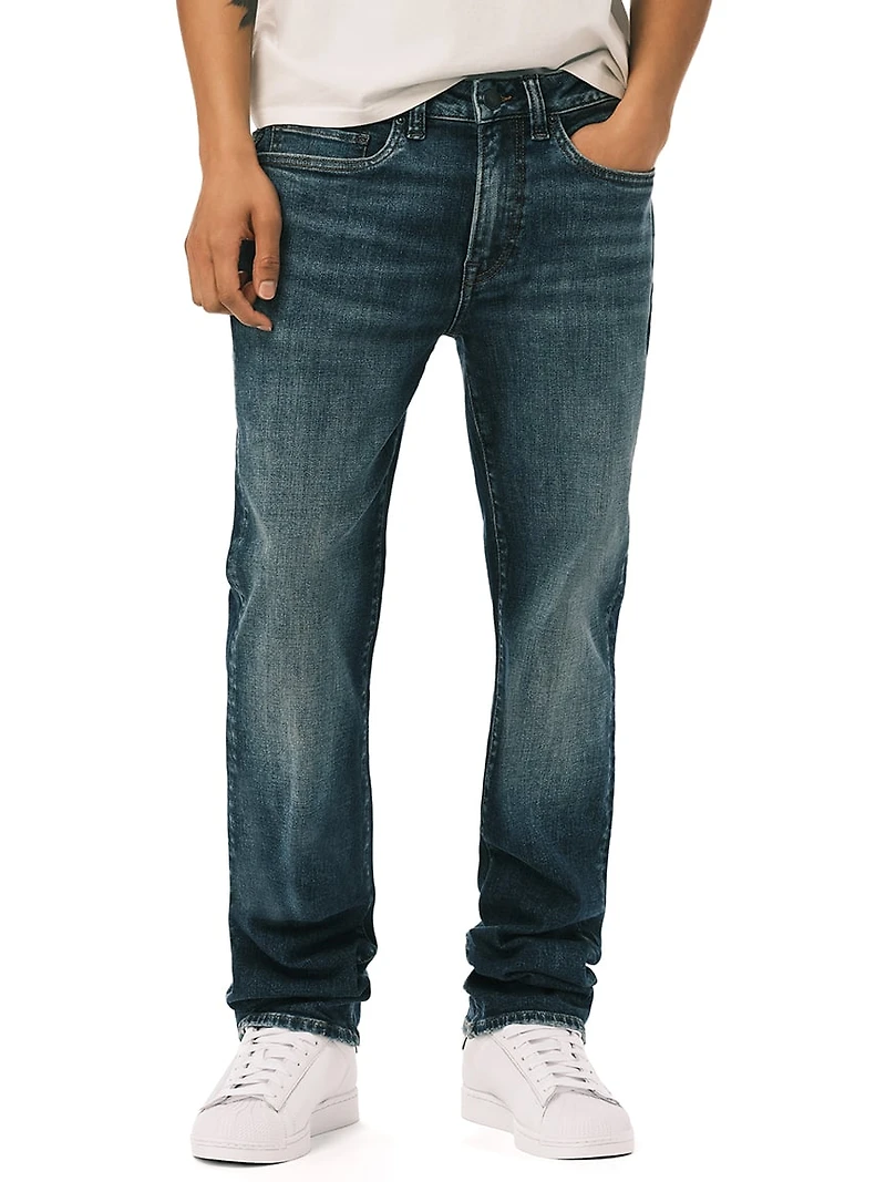 six straight jeans antique wash