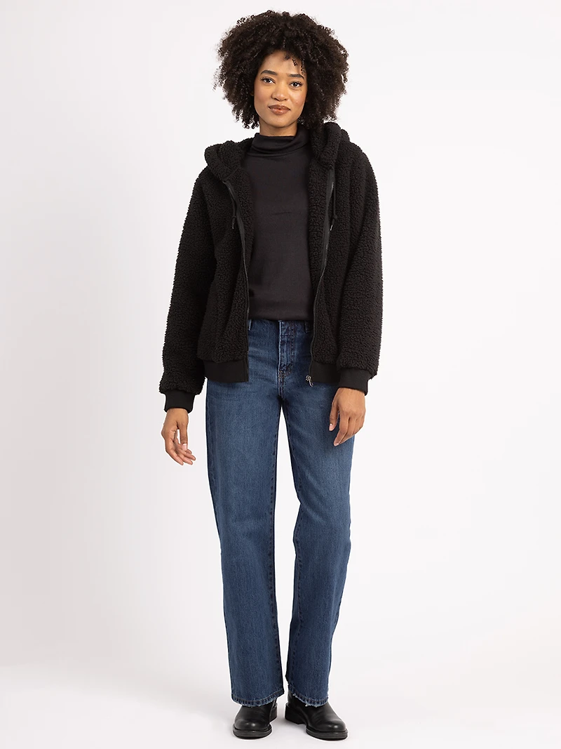 carley full zip sherpa hoodie