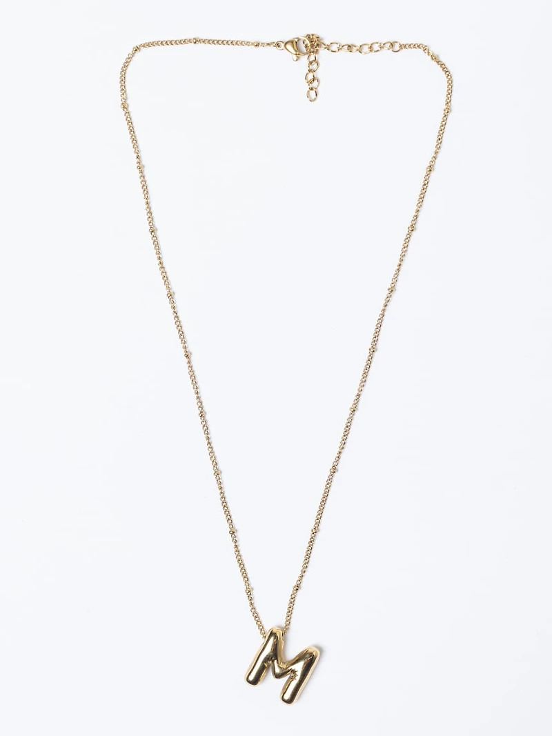 helium bubble initial necklace "M"