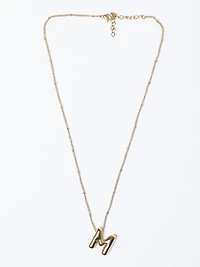 helium bubble initial necklace "M"