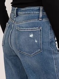 high rise slim wide leg jean