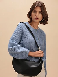 slouchy crossbody - black pebble