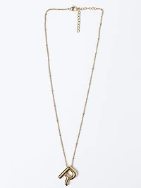 helium bubble initial necklace "R"