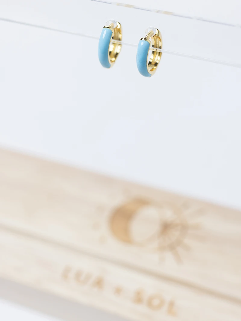 candy huggie earrings sky blue