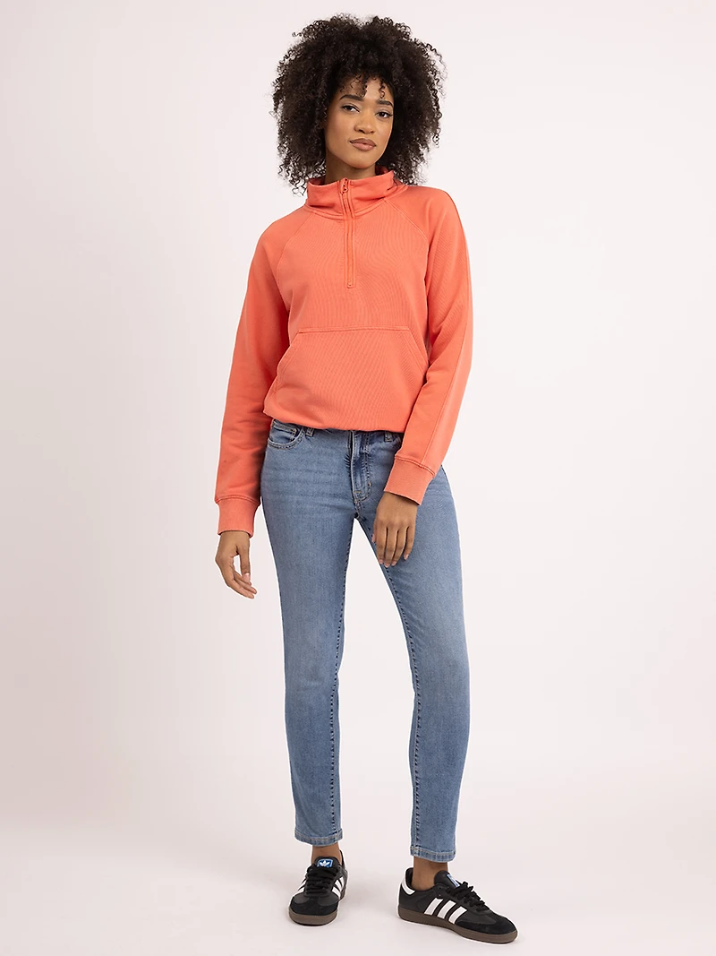 welma mock neck 1/4 zip sweatshirt