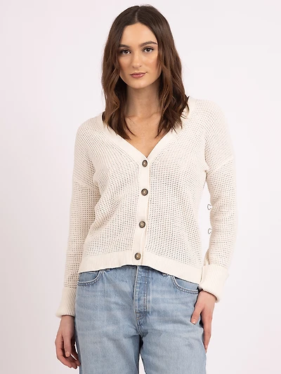 bloom vneck button front  cardigan