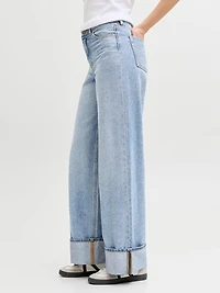 tokyo wide leg jean cuffed