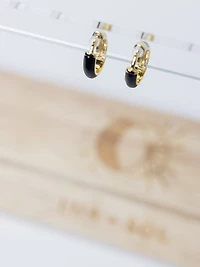 candy huggie earrings black