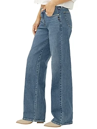 Loose & Low Rise Straight Leg Jeans