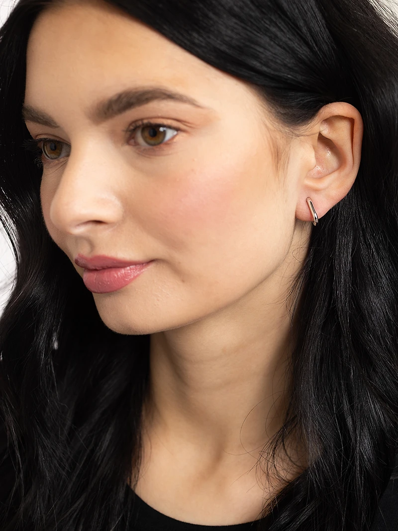 audrey square hoop earrings silver