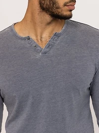acid wash henley tee