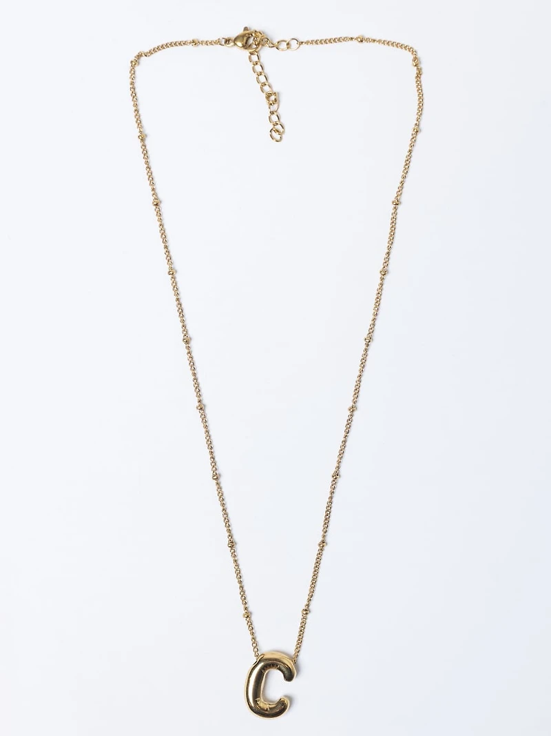 helium bubble initial necklace "C"