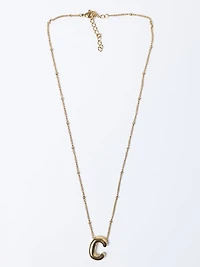 helium bubble initial necklace "C"