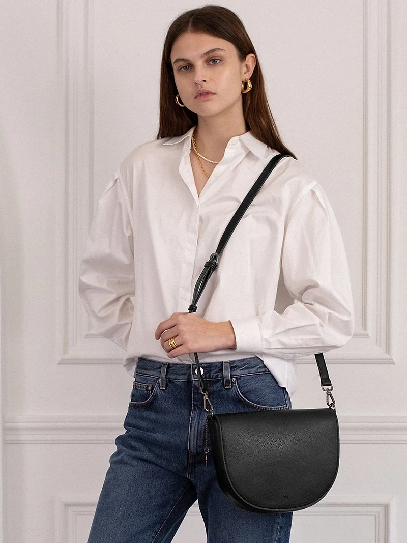 saddle bag - black pebble