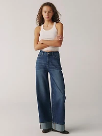 NCE cuffed wide leg jean
