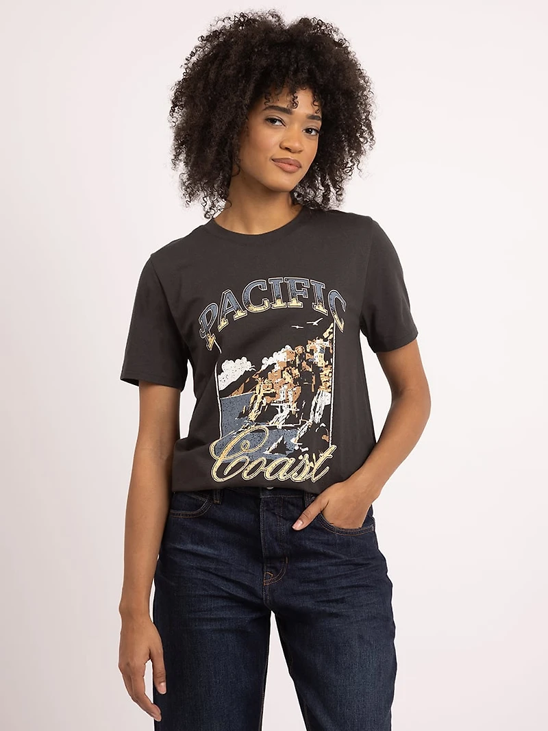 pacific coast crew neck graphic t-shirt