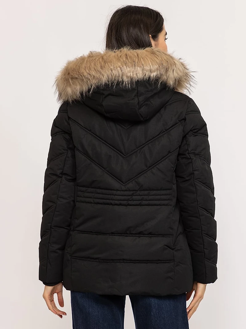 chevron quilted puffer jacket