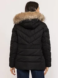 chevron quilted puffer jacket