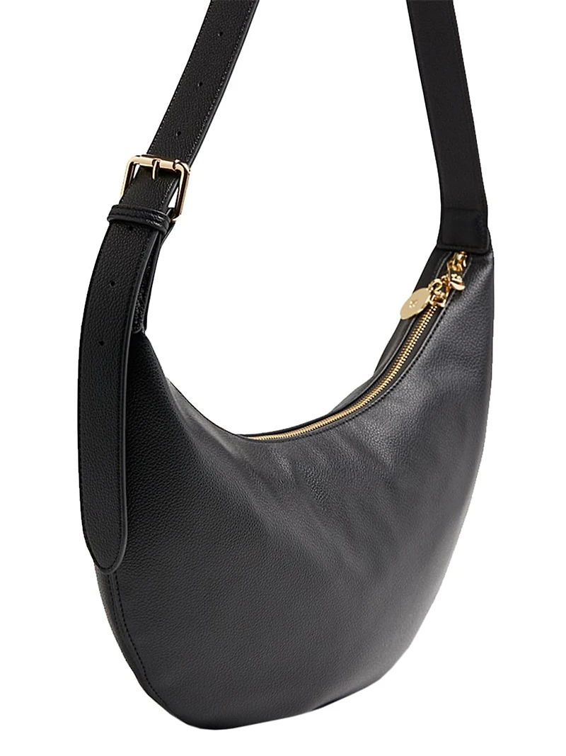 slouchy crossbody - black pebble