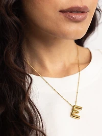 helium bubble initial necklace "E"