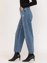 high rise slim wide leg jean
