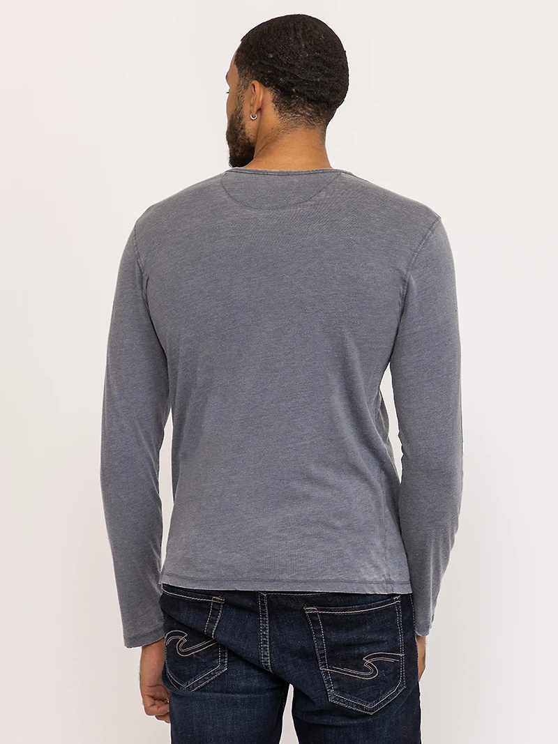 acid wash henley tee