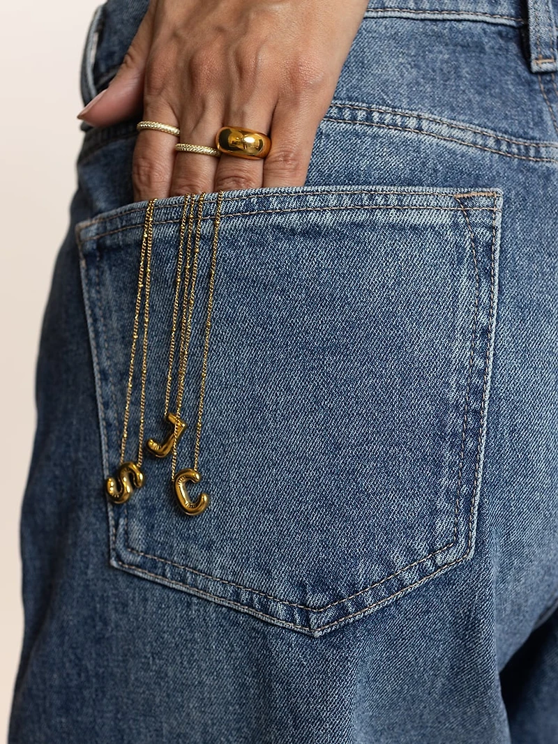 helium bubble initial necklace "S"