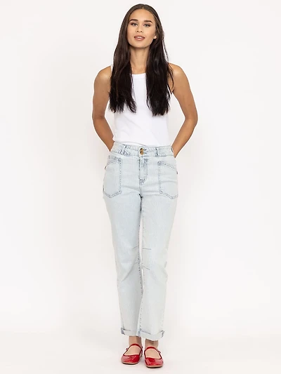 hickory stripe cropped jean light authentic
