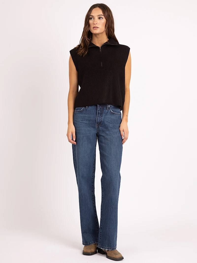 drifa 1/4 zip mock neck sweater vest