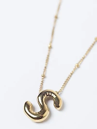 helium bubble initial necklace "S"