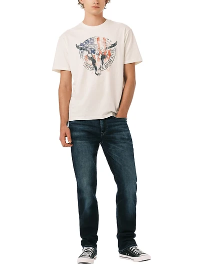 six straight jeans dark vintage wash