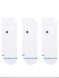 icon quarter sock 3pk white