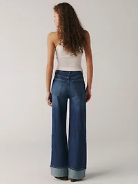 NCE cuffed wide leg jean
