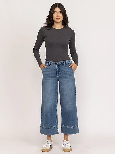 mid rise wide leg jean