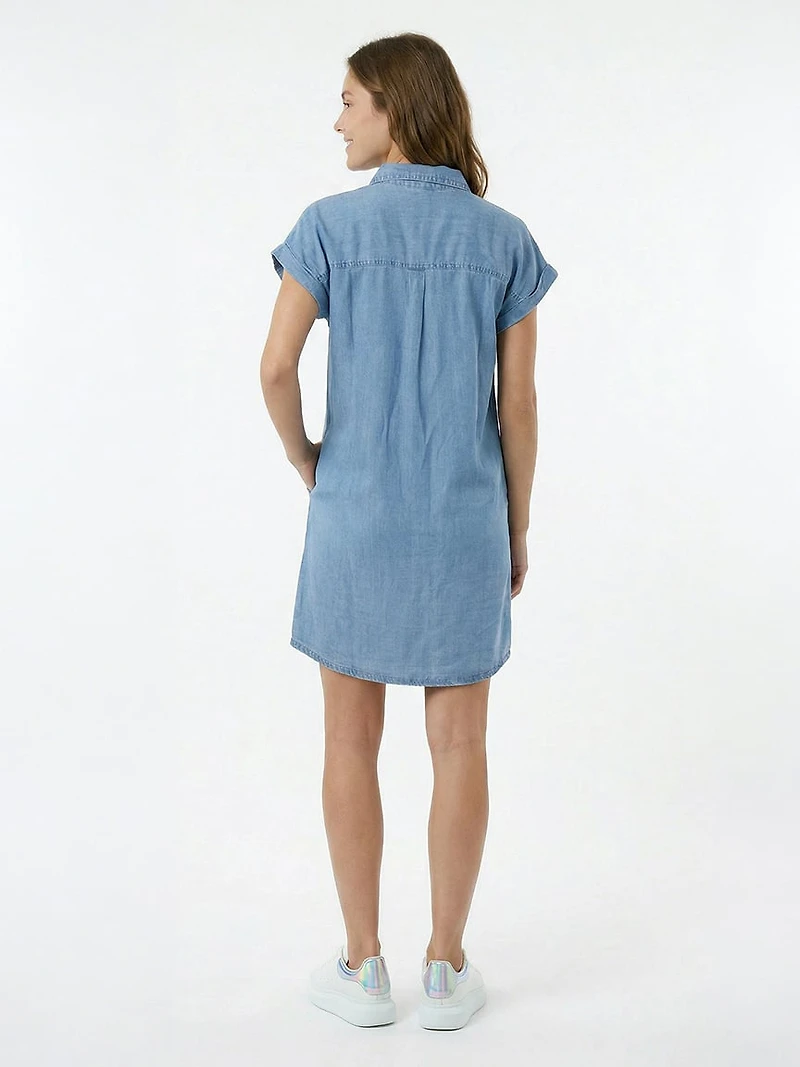 chambray shirt dress