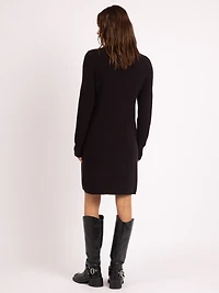 alaiya scoop neck knee length dress