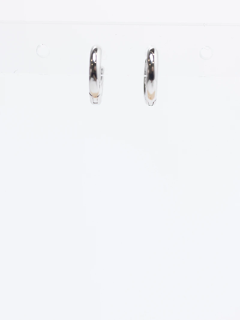 mini huggie earrings silver