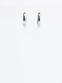 mini huggie earrings silver