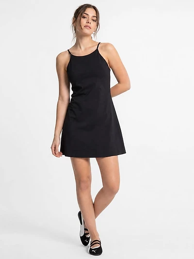 high neck short dress