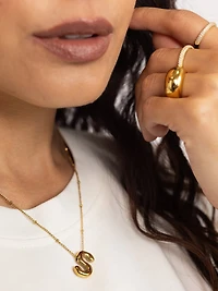helium bubble initial necklace "S"
